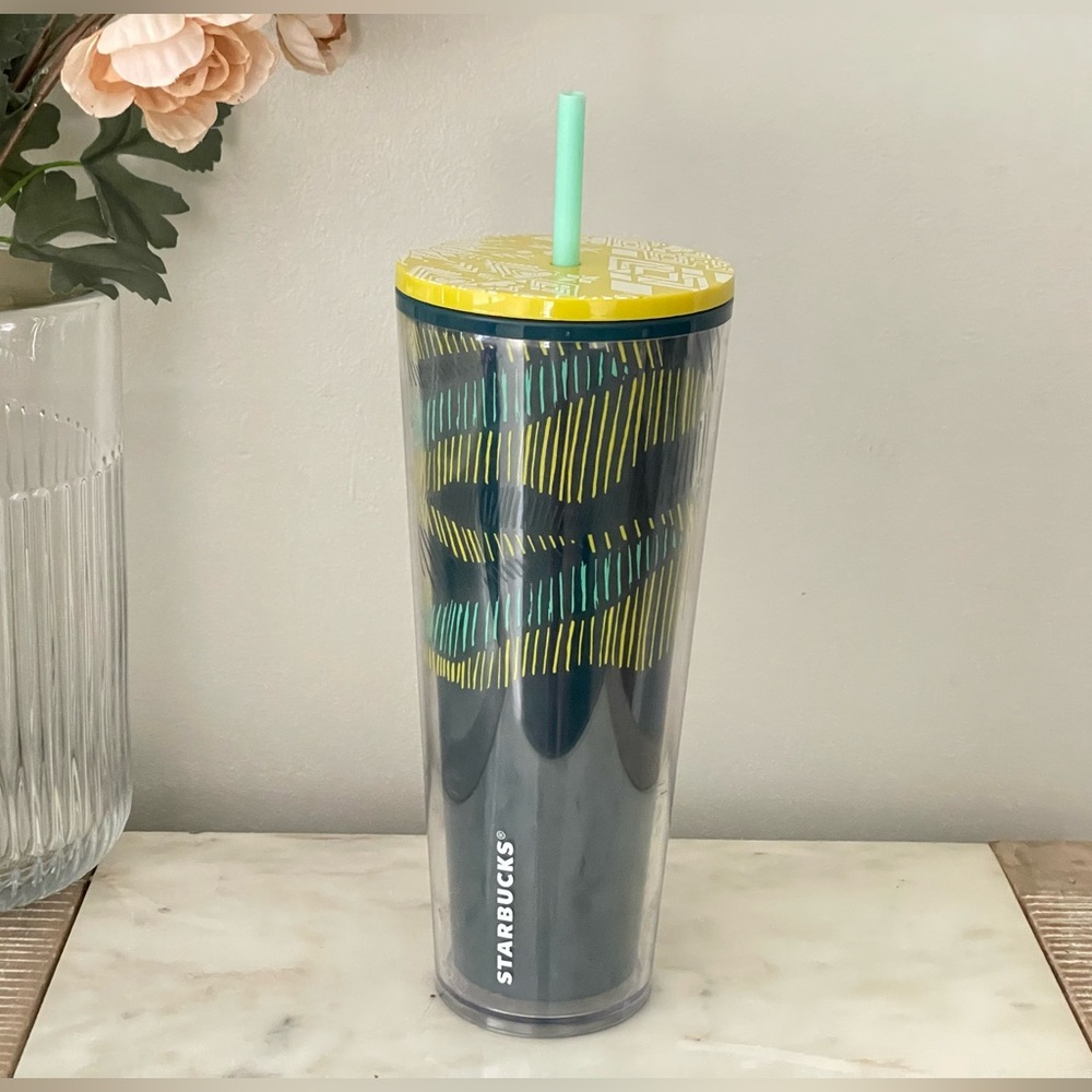 Starbucks NWT Mexico Release Blue & Yellow 24oz Tumbler Farm Rio collab